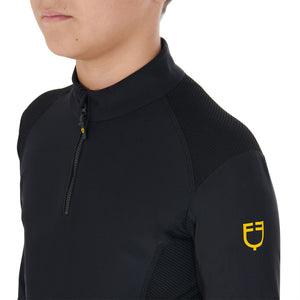 Boys' training base layer in technical fabric BLACK / 14 YEARS