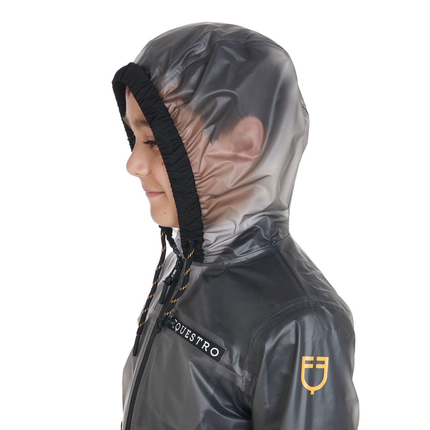 Kids' windproof zip hooded raincoat GREY / 14 YEARS