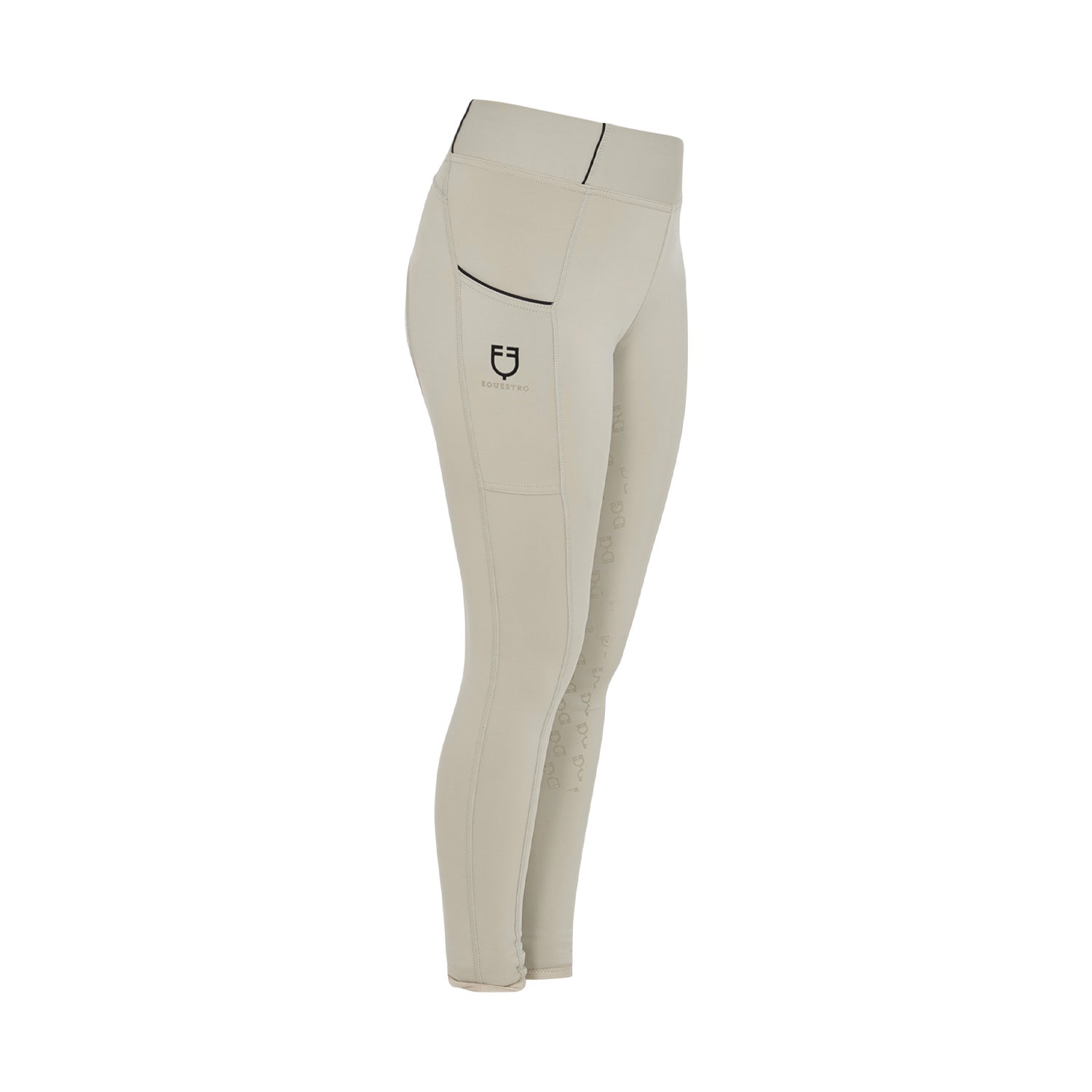 Girls' Slim Fit Grip Leggings With Logo oxford tan (15-1306) / 8 YEARS