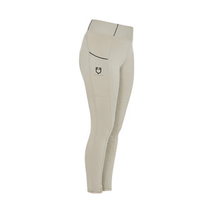 Girls' Slim Fit Grip Leggings With Logo oxford tan (15-1306) / 8 YEARS