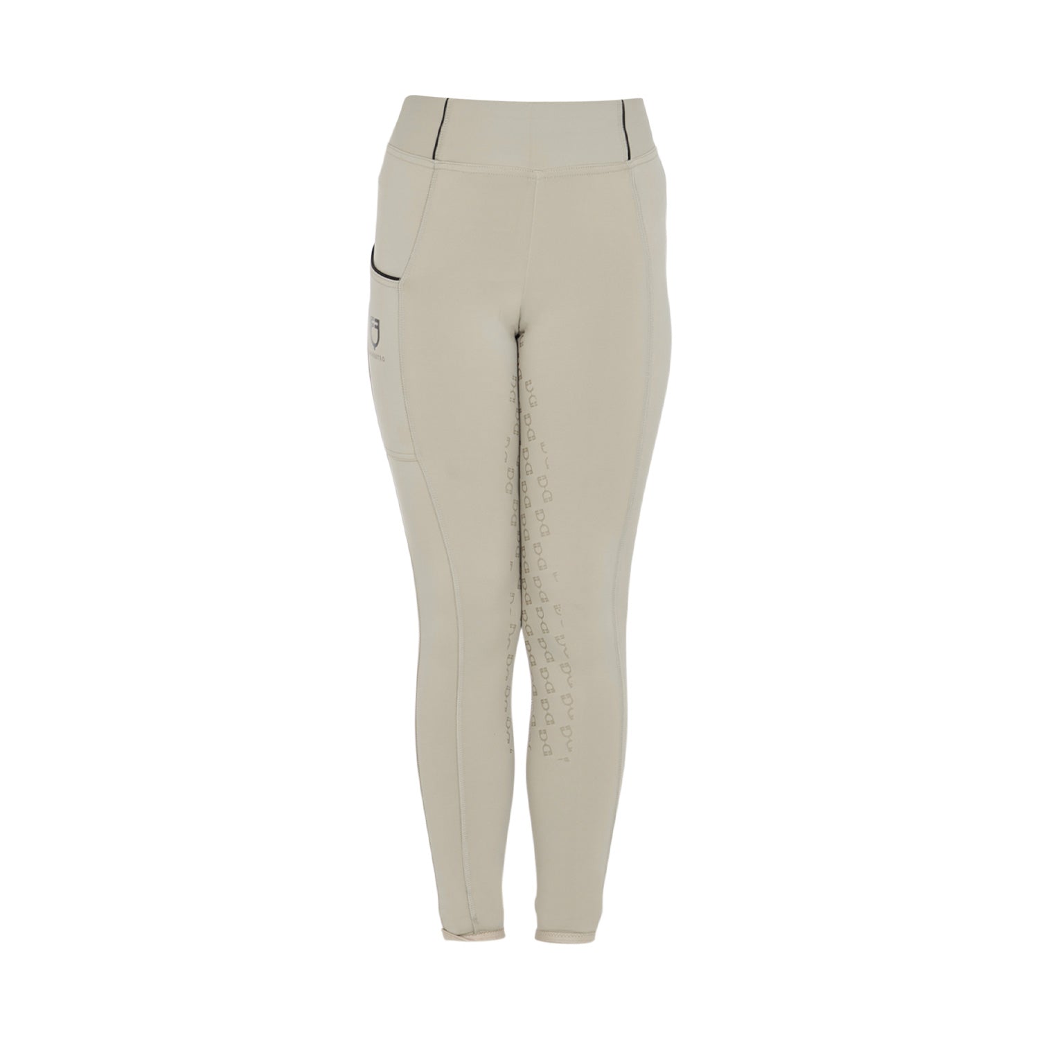 Girls' Slim Fit Grip Leggings With Logo oxford tan (15-1306) / 8 YEARS