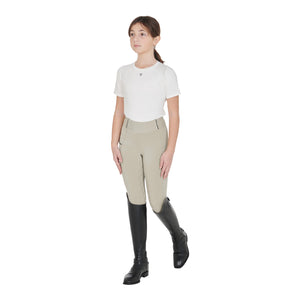 Girls' Slim Fit Grip Leggings With Logo oxford tan (15-1306) / 8 YEARS
