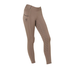 Girls' Slim Fit Grip Leggings With Logo WALNUT (18-1112) / 8 YEARS