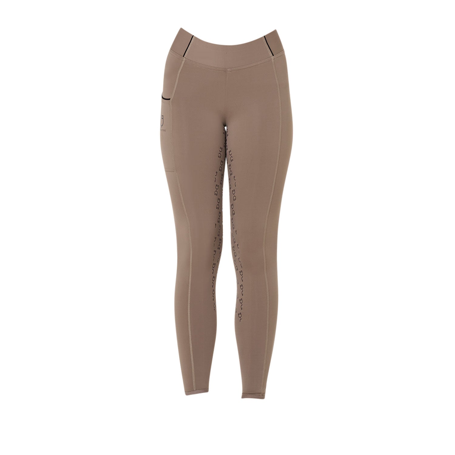 Girls' Slim Fit Grip Leggings With Logo WALNUT (18-1112) / 8 YEARS