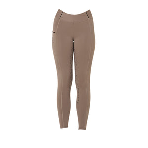Girls' Slim Fit Grip Leggings With Logo WALNUT (18-1112) / 8 YEARS