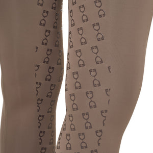 Girls' Slim Fit Grip Leggings With Logo WALNUT (18-1112) / 8 YEARS