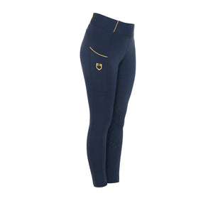 Girls' Slim Fit Grip Leggings With Logo NAVY BLAZER (19-3923) / 8 YEARS