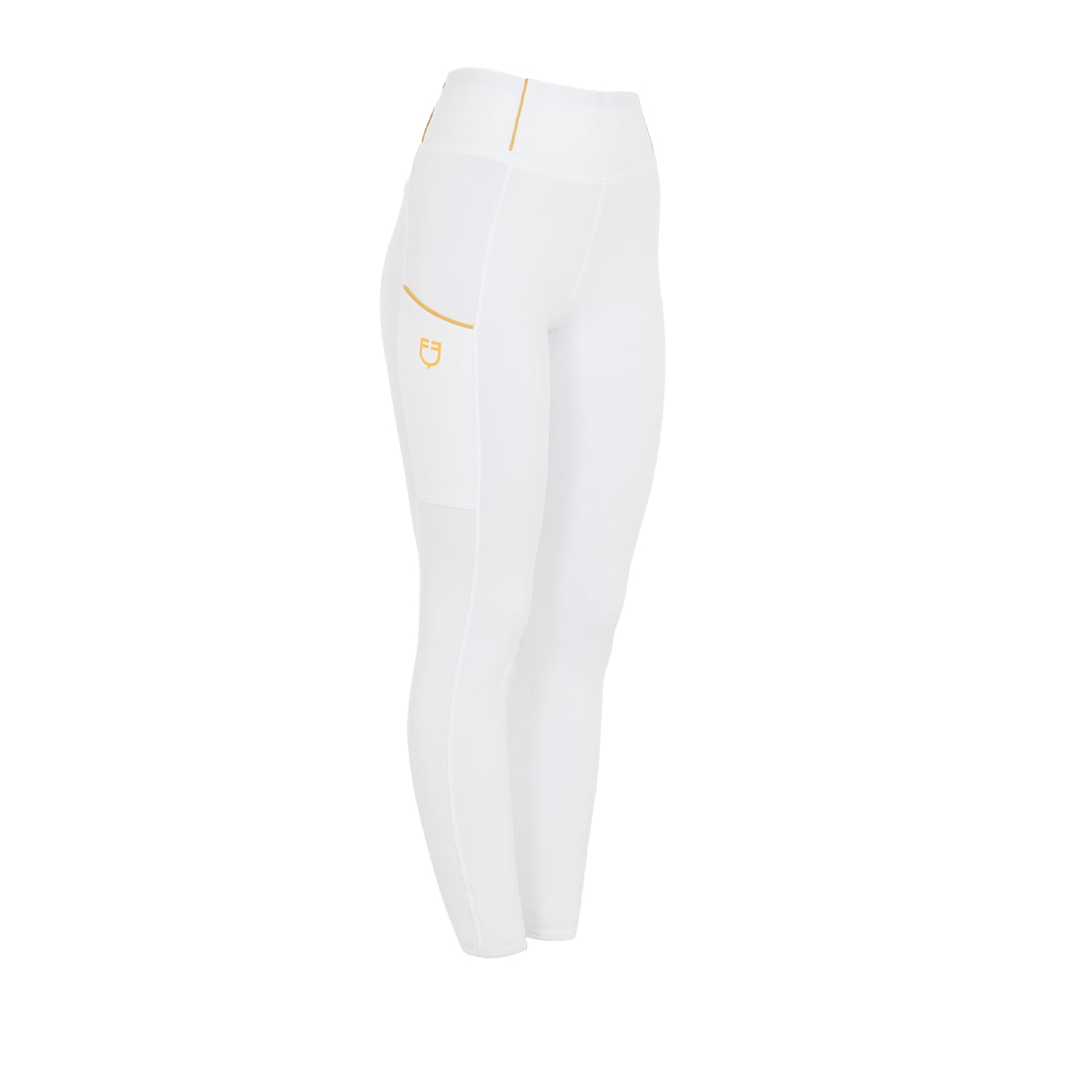 Girls' Slim Fit Grip Leggings With Logo WHITE / 8 YEARS