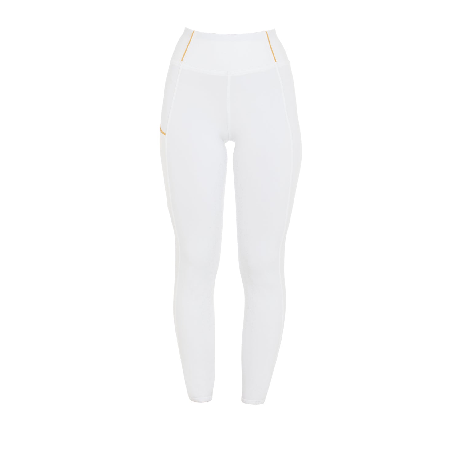 Girls' Slim Fit Grip Leggings With Logo WHITE / 8 YEARS