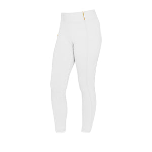 Girls' Slim Fit Grip Leggings With Logo WHITE / 8 YEARS