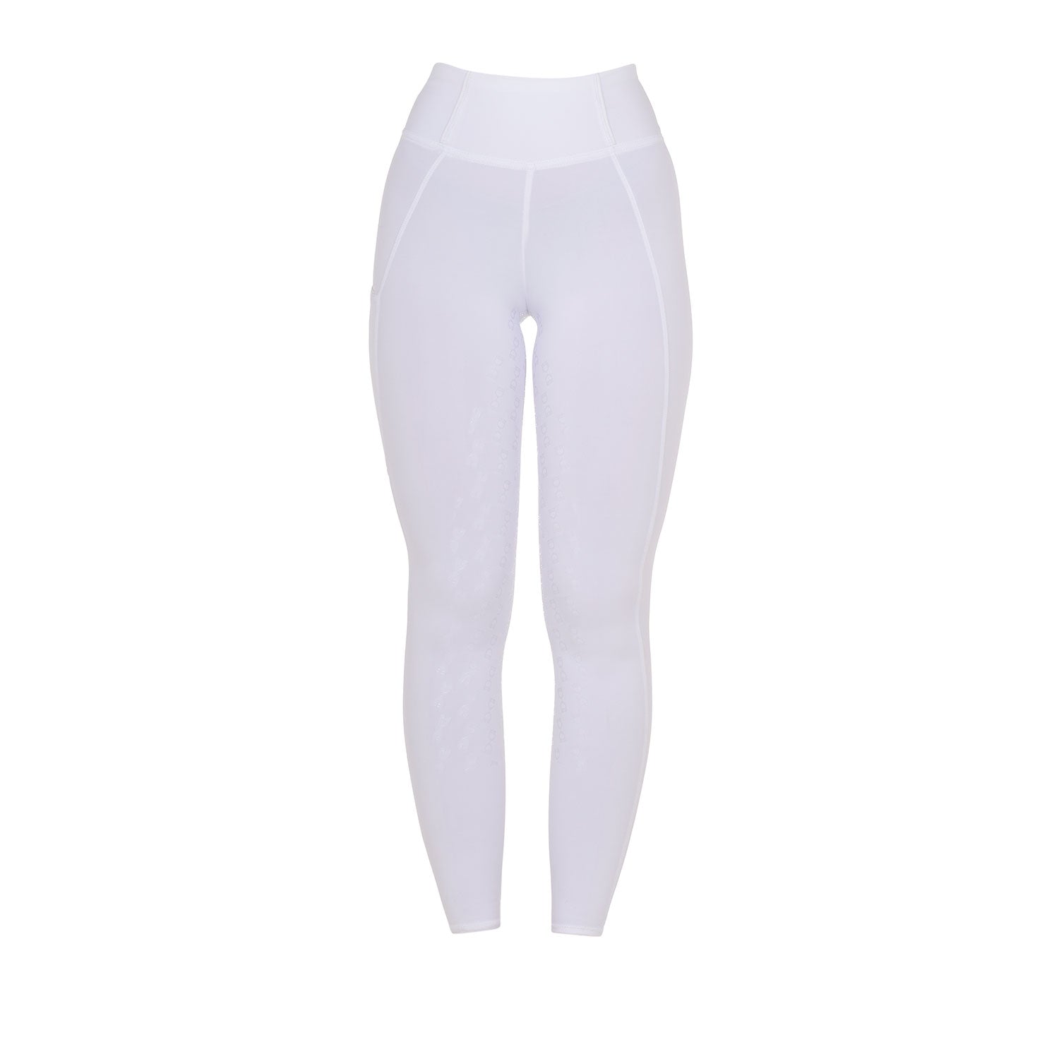 Girls' Slim Fit Grip Leggings With Logo WHITE / 8 YEARS