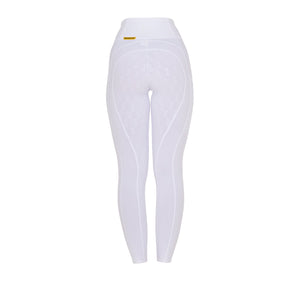 Girls' Slim Fit Grip Leggings With Logo WHITE / 8 YEARS