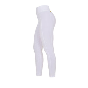 Girls' Slim Fit Grip Leggings With Logo WHITE / 8 YEARS