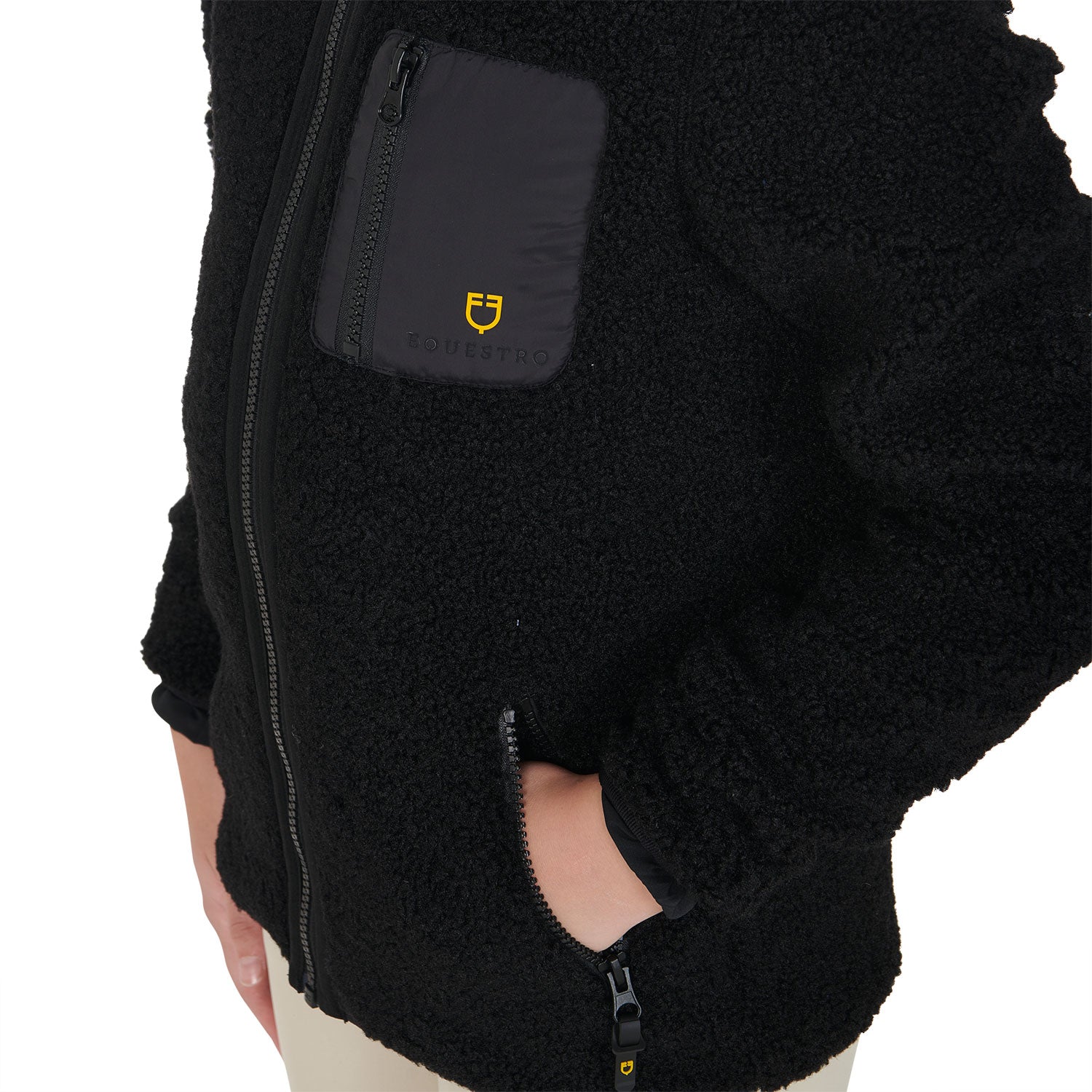 Kids' fleece sweatshirt with front zip BLACK / 14 YEARS