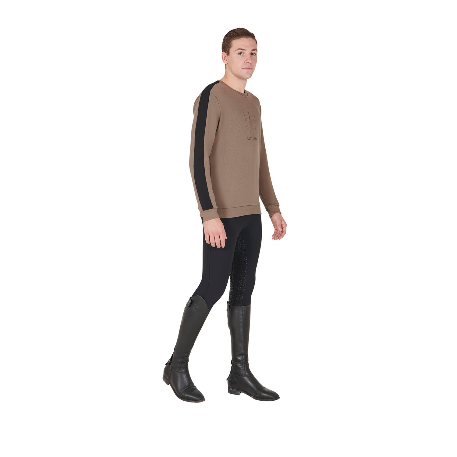 Men'S Cotton Sweatshirt With Logo walnut (18-1112) / L