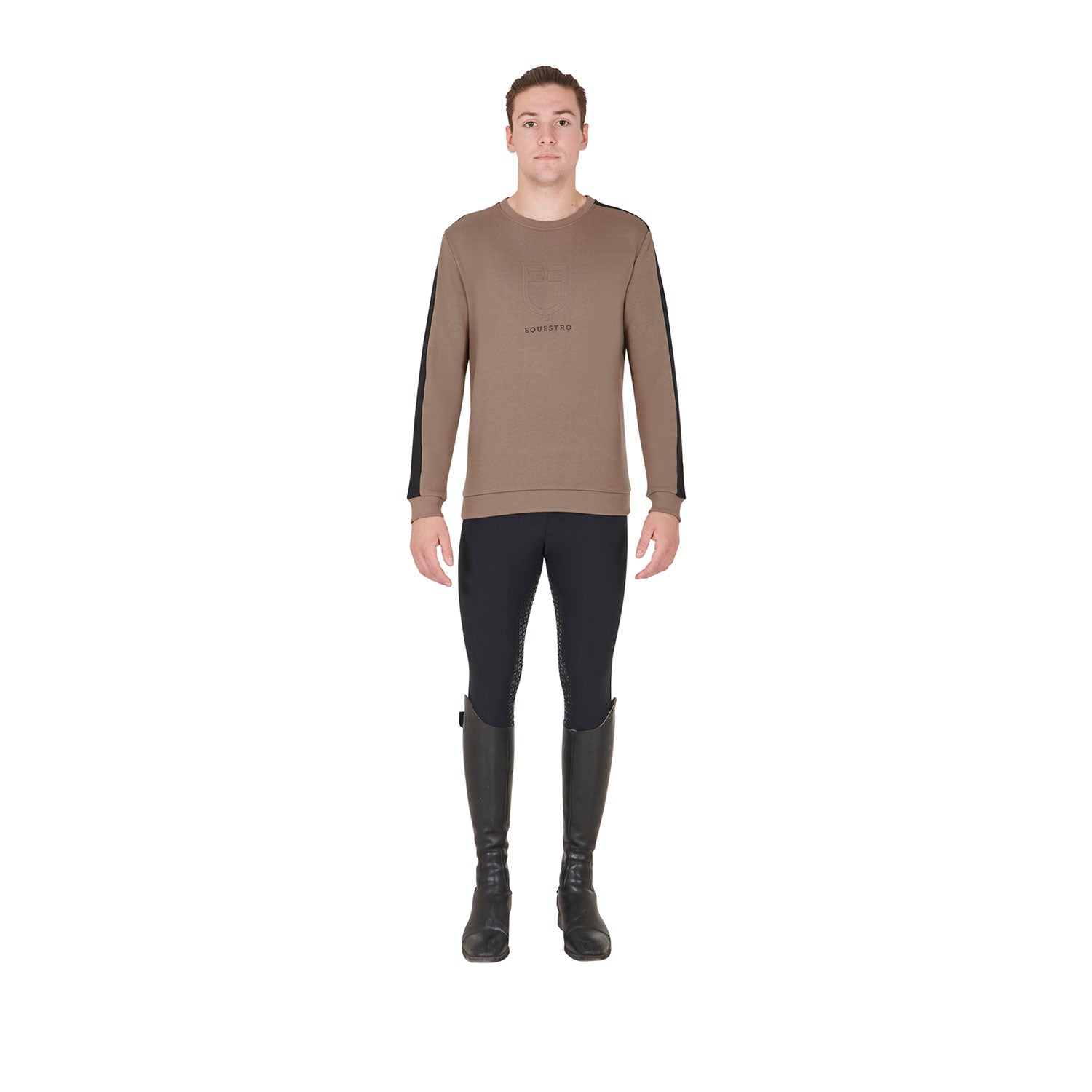Men'S Cotton Sweatshirt With Logo walnut (18-1112) / L
