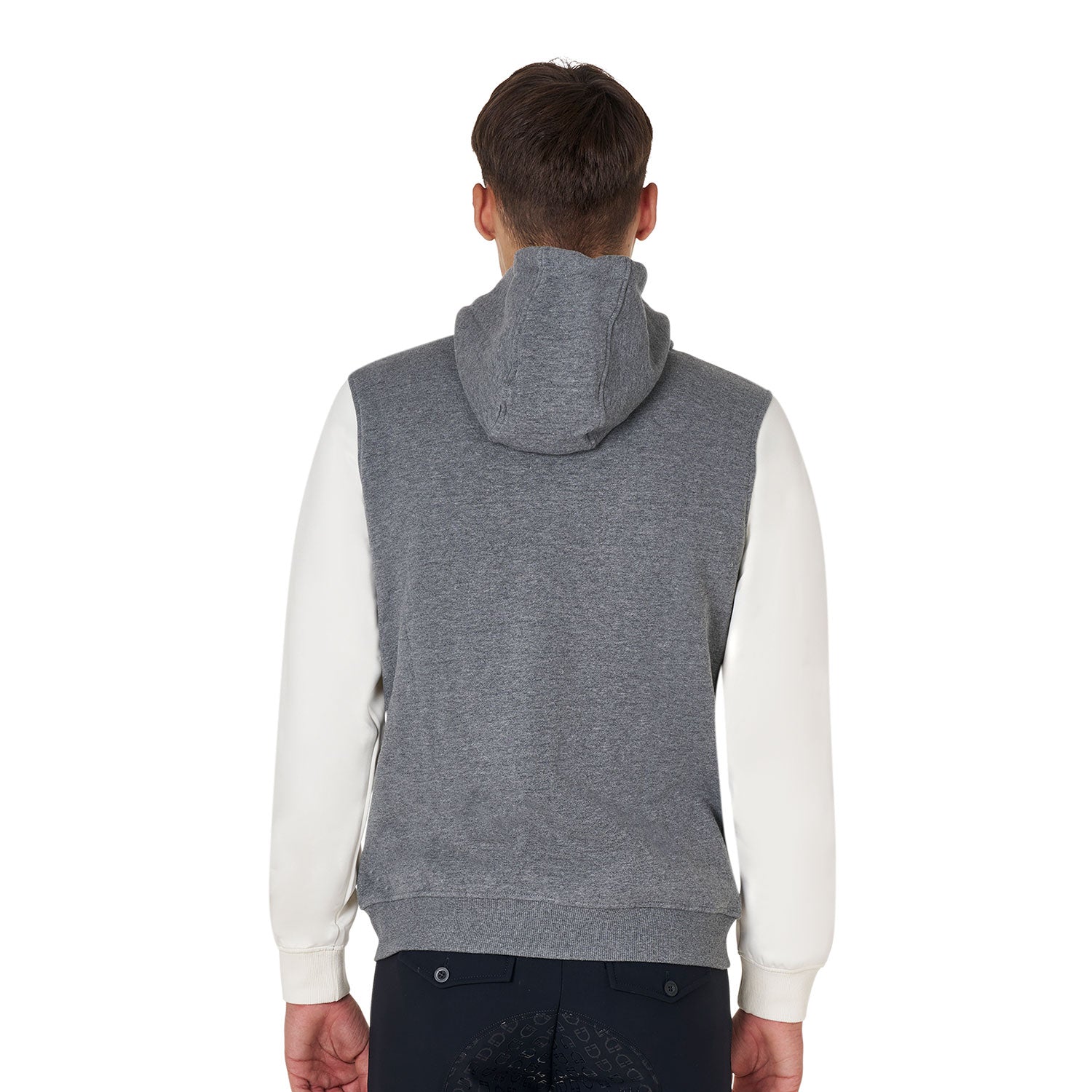 MEN'S WINTER INSTITUTIONAL BICOLOR HOODIE GREY MELANGE / ANTIQUE WHITE (11-0105) / XS