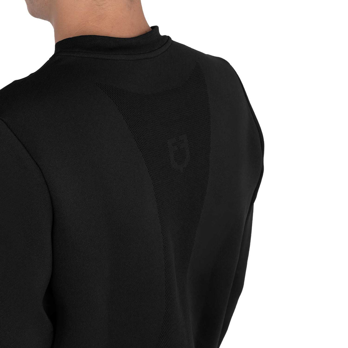 Men's technical crewneck sweatshirt with micro-mesh inserts