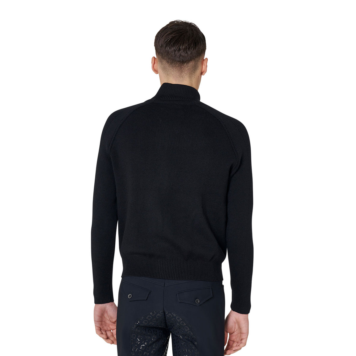 Men's down jacket with knitted sleeves