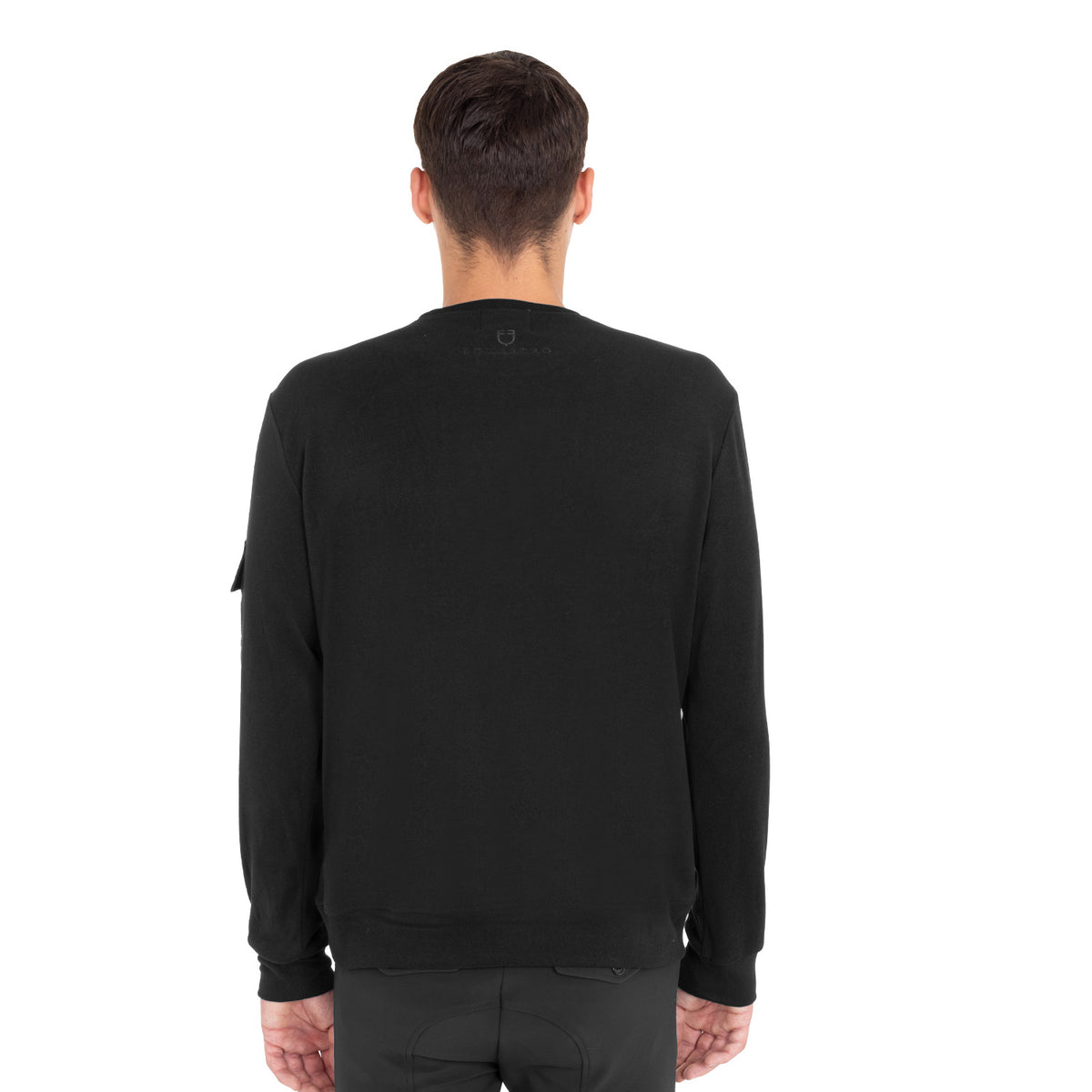 Men's fleece crewneck sweatshirt with side pocket