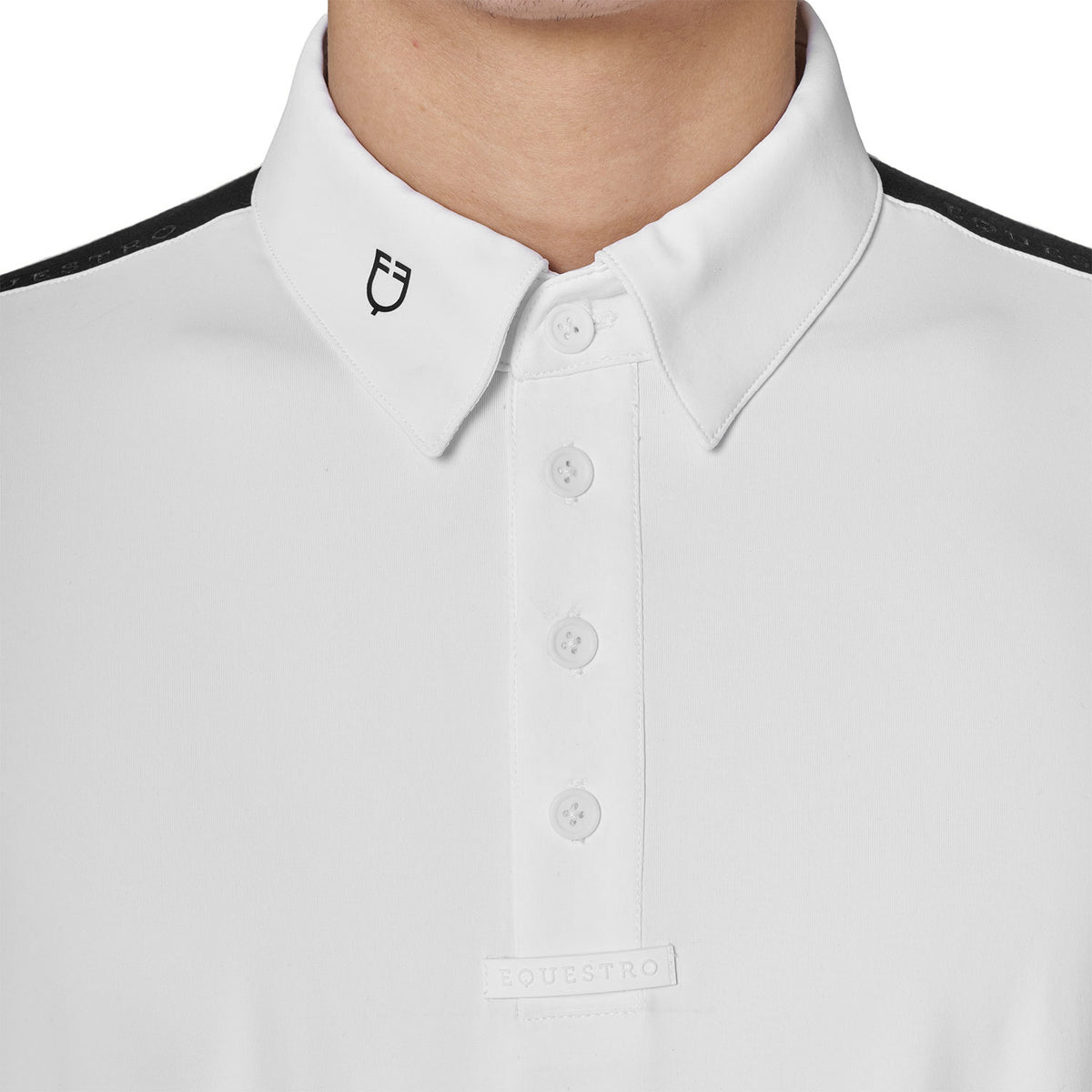 Men's long-sleeved competition polo shirt with mesh inserts