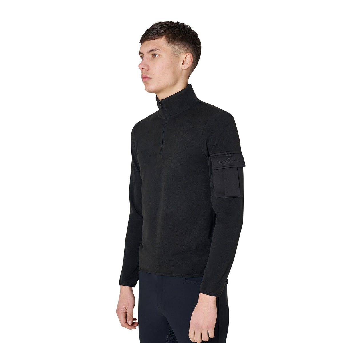 Men’s high-neck fleece sweatshirt with 3/4 zip
