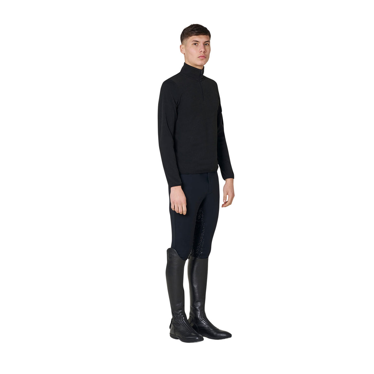 Men’s high-neck fleece sweatshirt with 3/4 zip