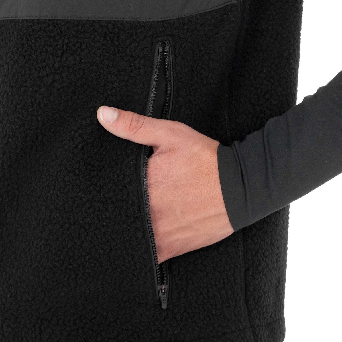 Men’s teddy fleece vest with front pocket
