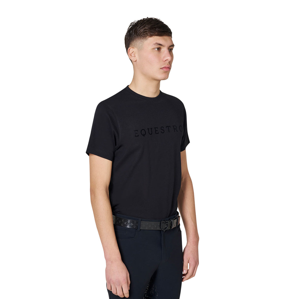 Men’s T-shirt with tone-on-tone velvet lettering