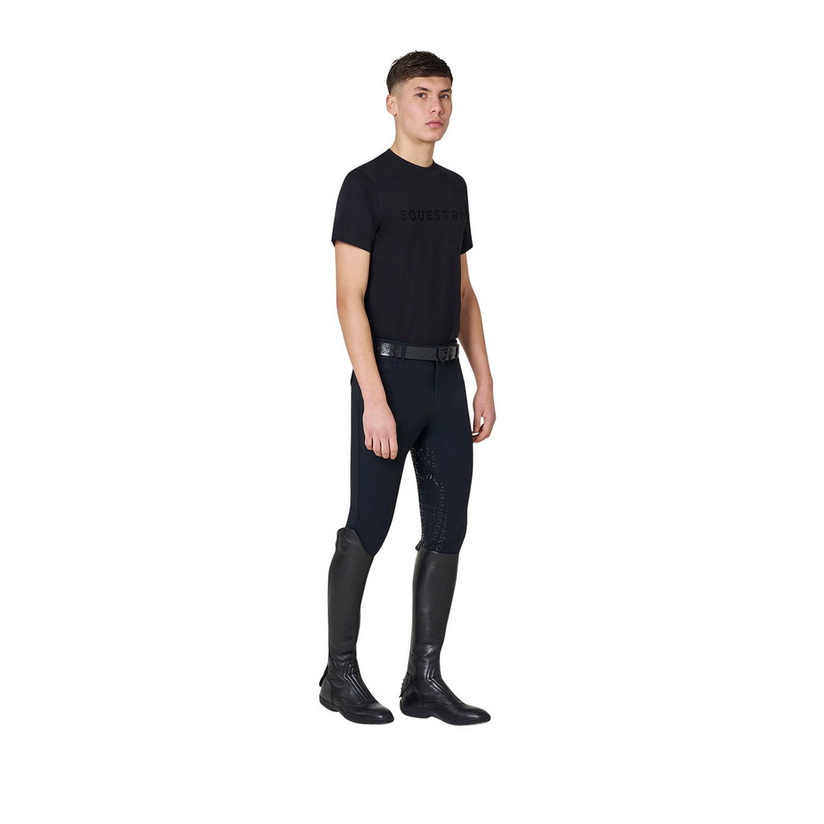 Men’s T-shirt with tone-on-tone velvet lettering