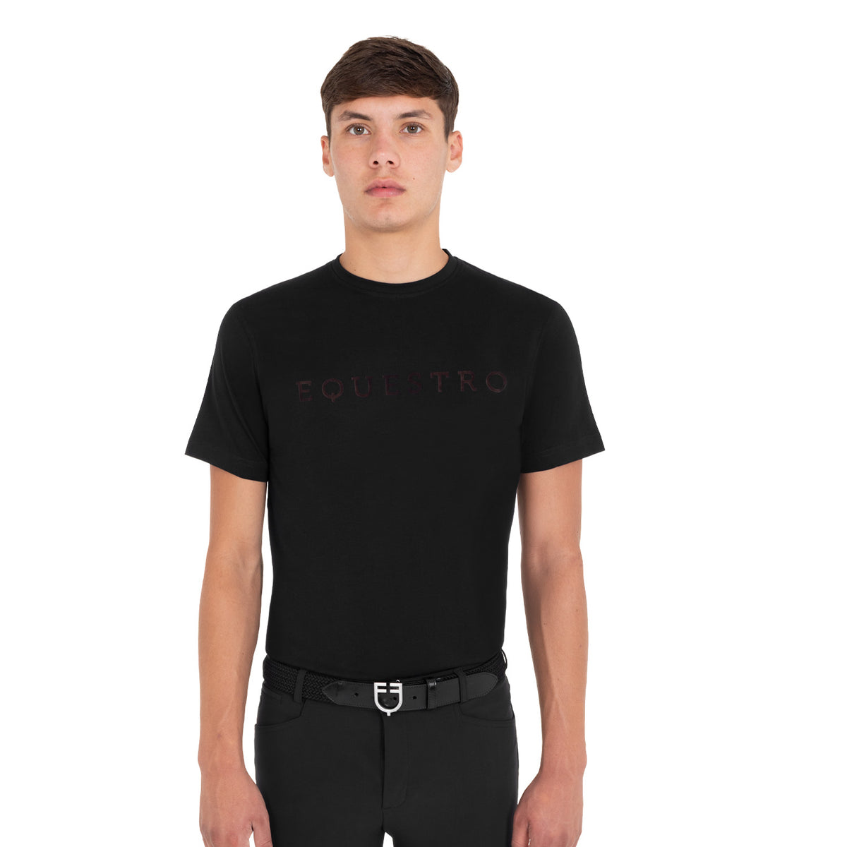 Men’s T-shirt with tone-on-tone velvet lettering