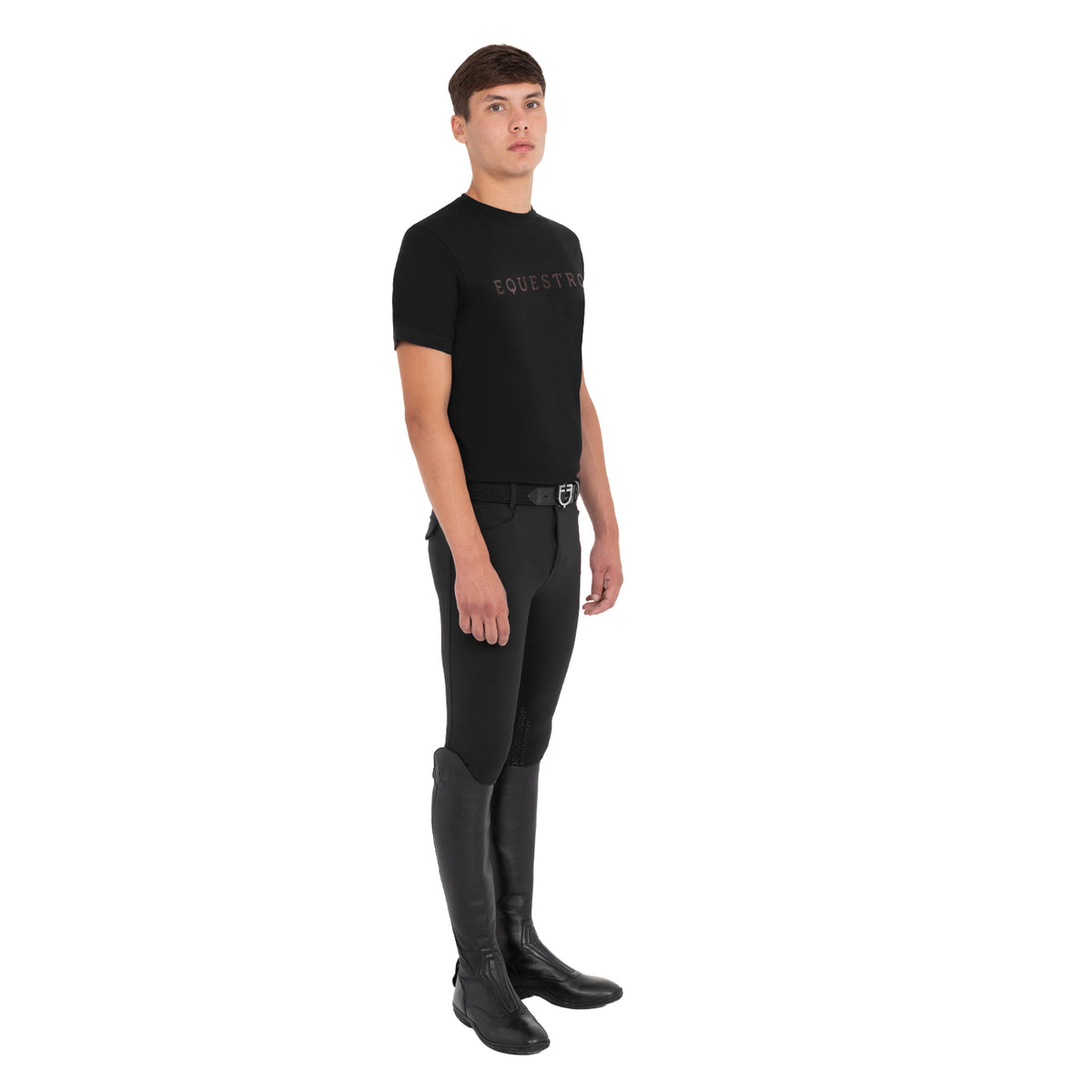 Men’s T-shirt with tone-on-tone velvet lettering