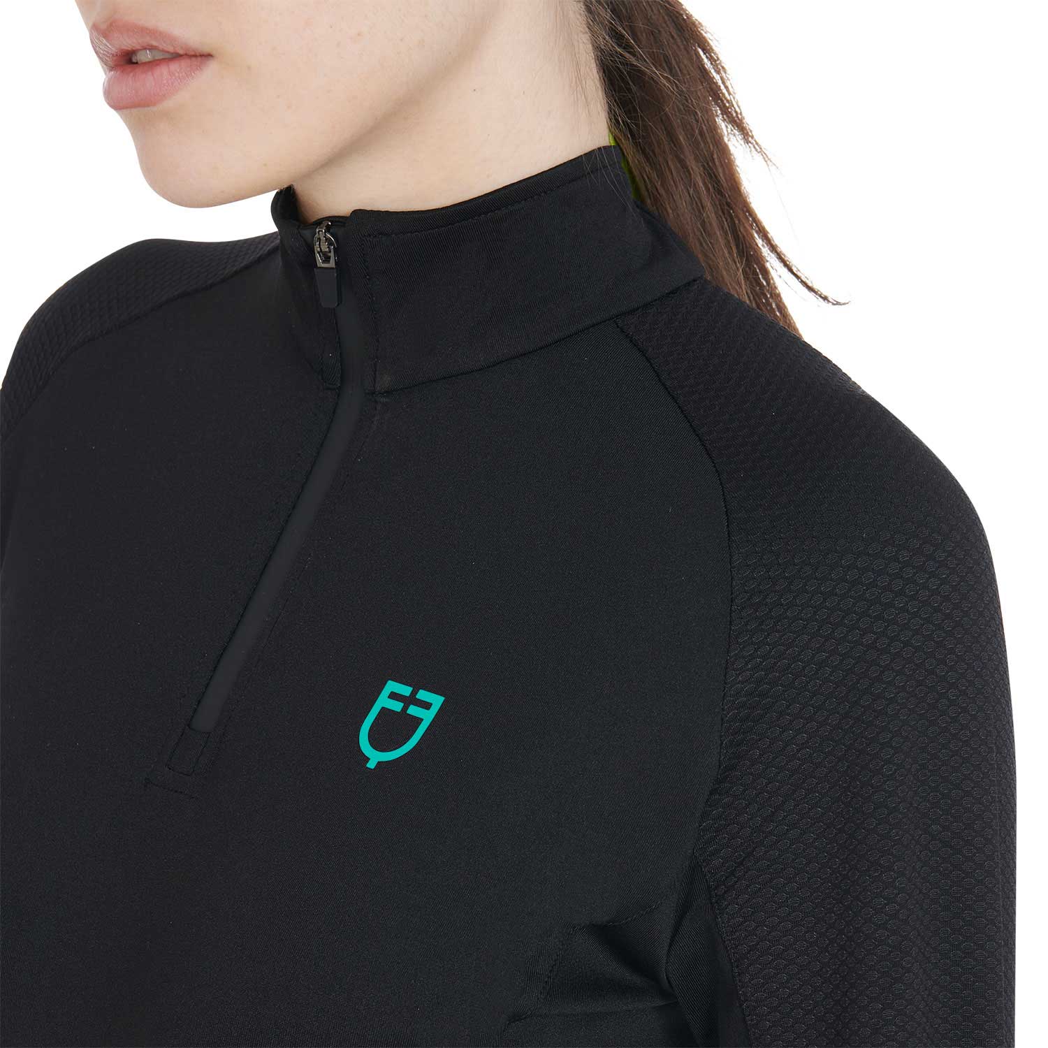 equestro women's slim fit long sleeve base layer