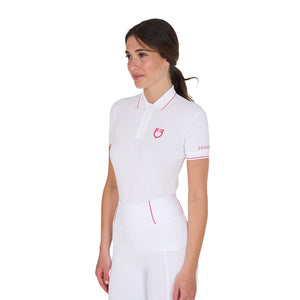 Women's slim fit polo shirt in breathable fabric WHITE / XL