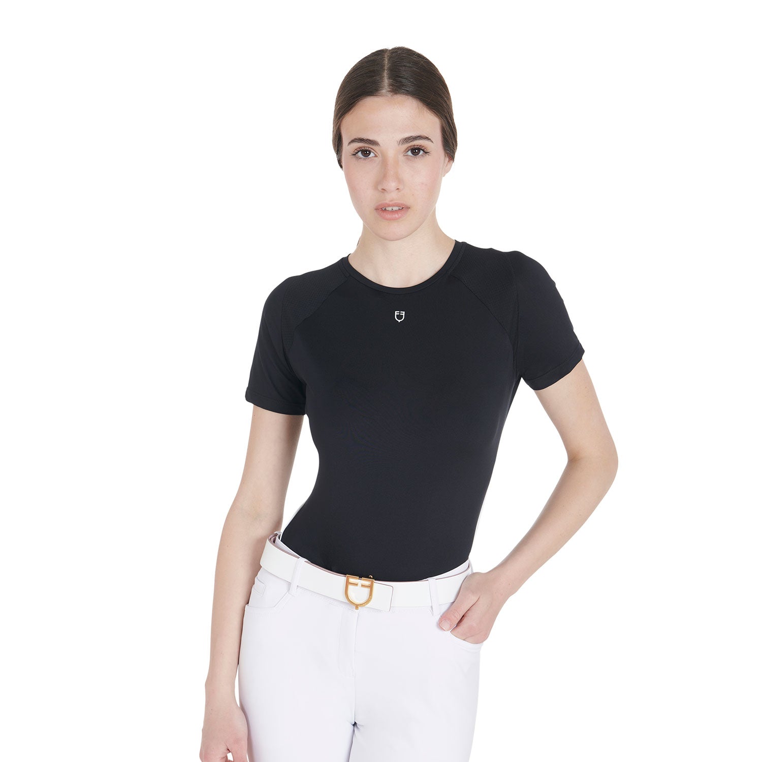 Women's slim fit technical training t-shirt BLACK / XL
