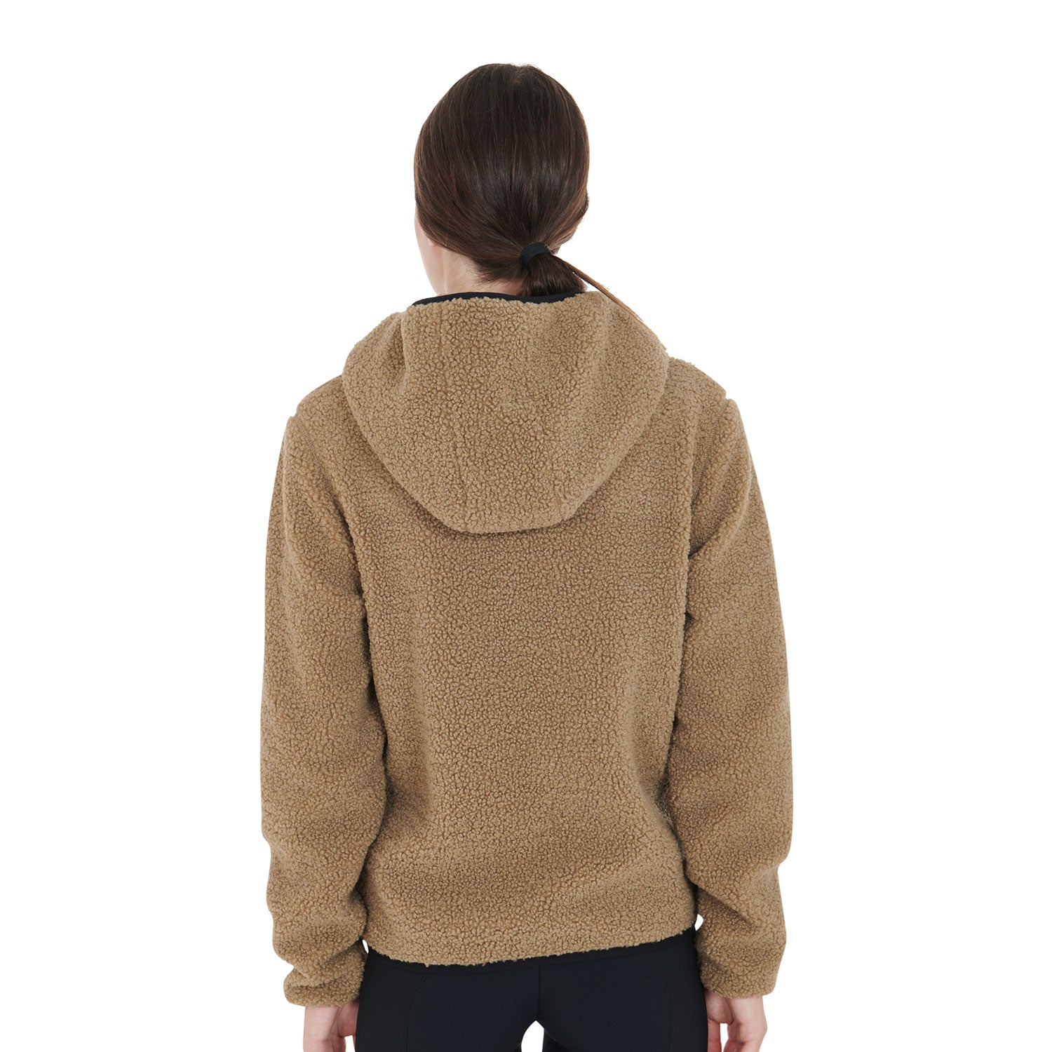 Women's sweatshirt in curled fleece with front pocket