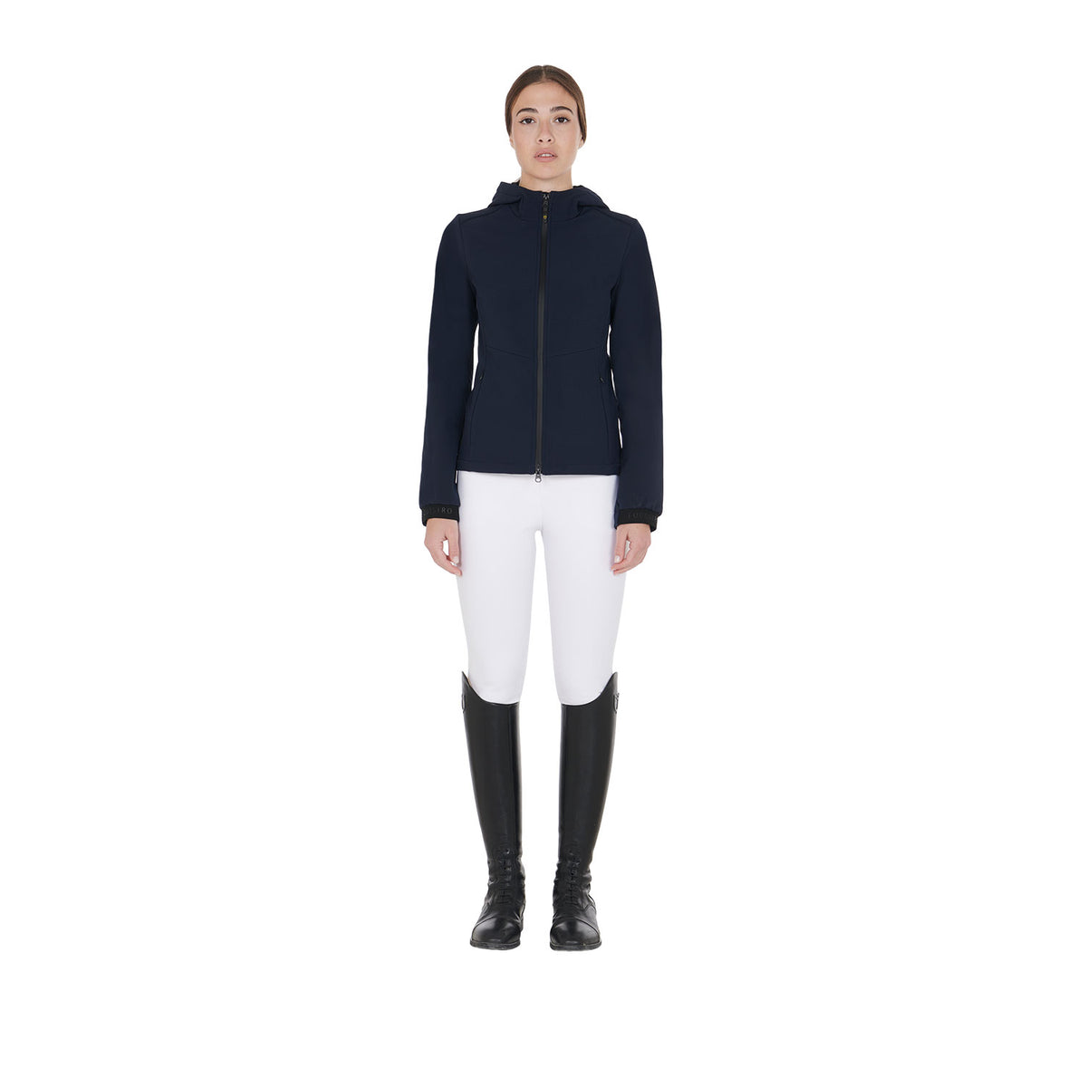 Women's slim fit softshell jacket with concealed pockets