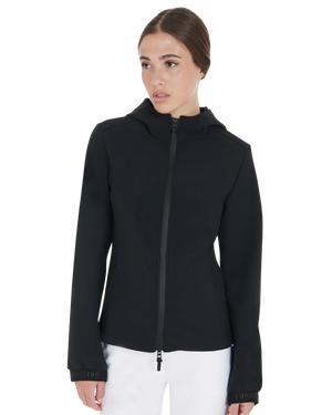 Women's slim fit softshell jacket with concealed pockets BLACK / XS
