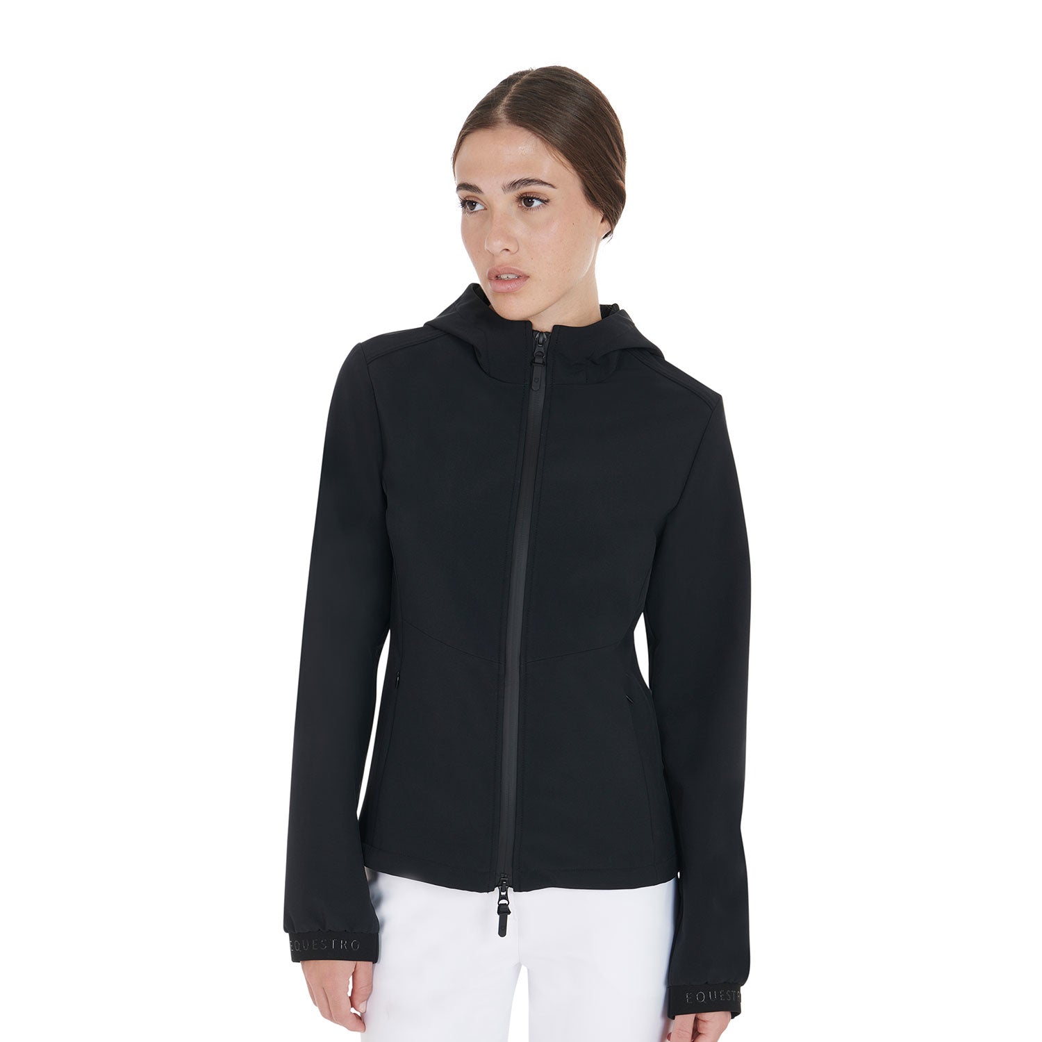 Women's slim fit softshell jacket with concealed pockets BLACK / XL