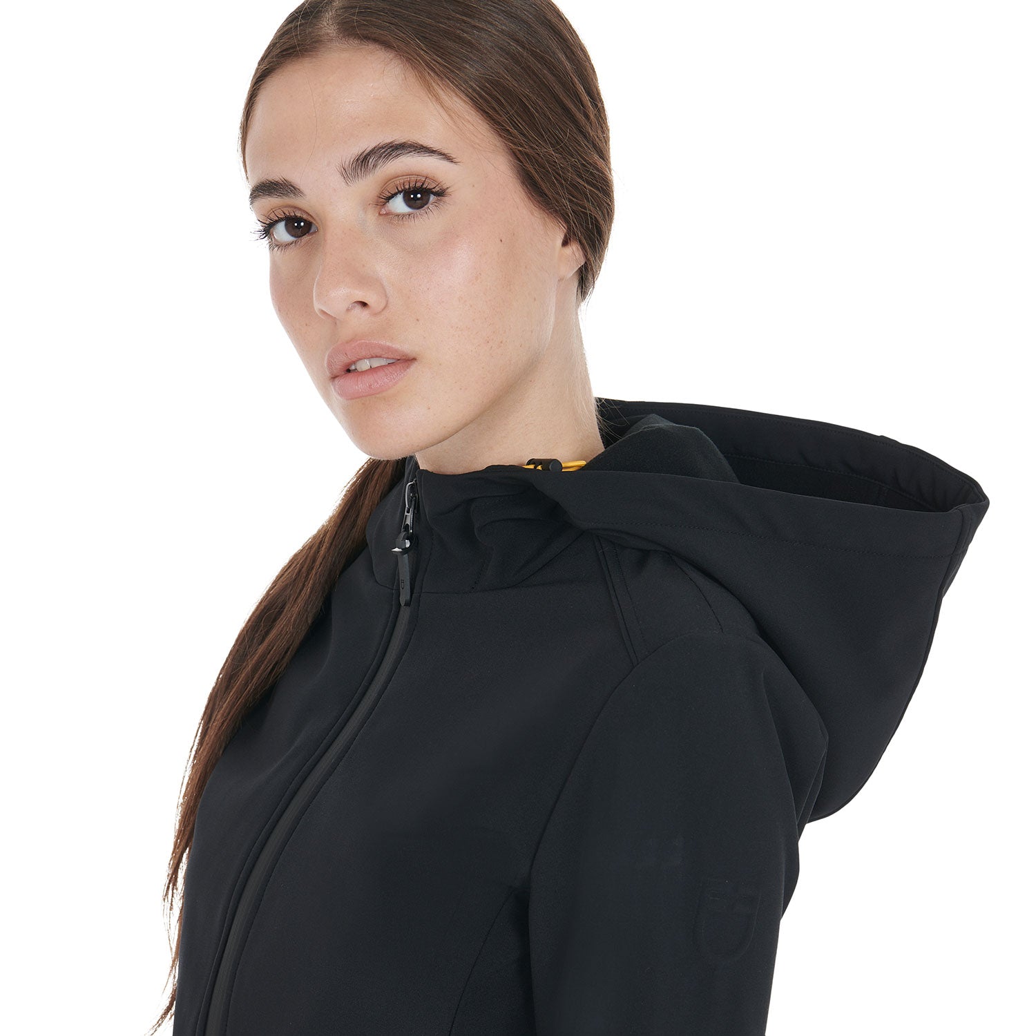 Women's slim fit softshell jacket with concealed pockets BLACK / XL