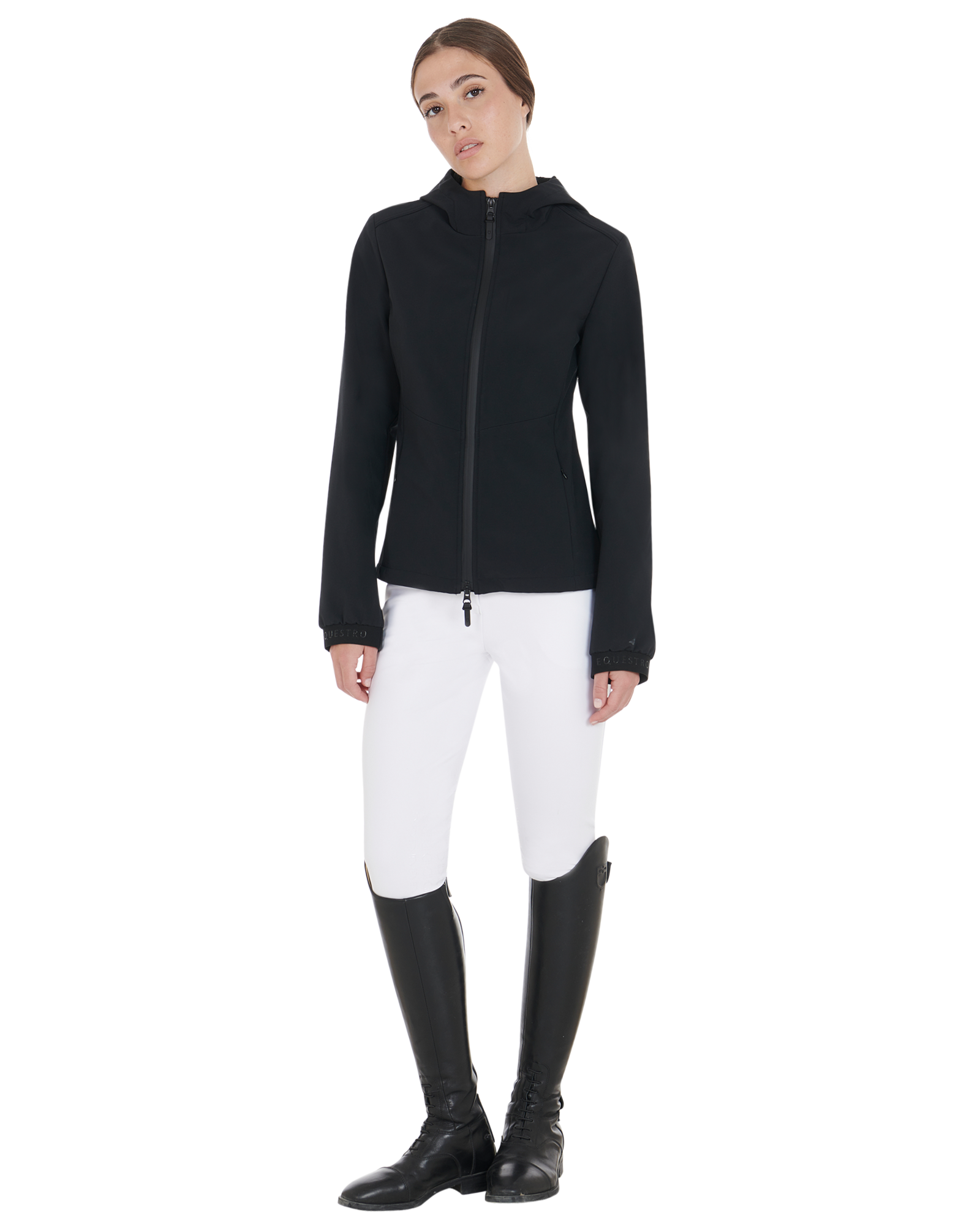 Women's slim fit softshell jacket with concealed pockets BLACK / XL