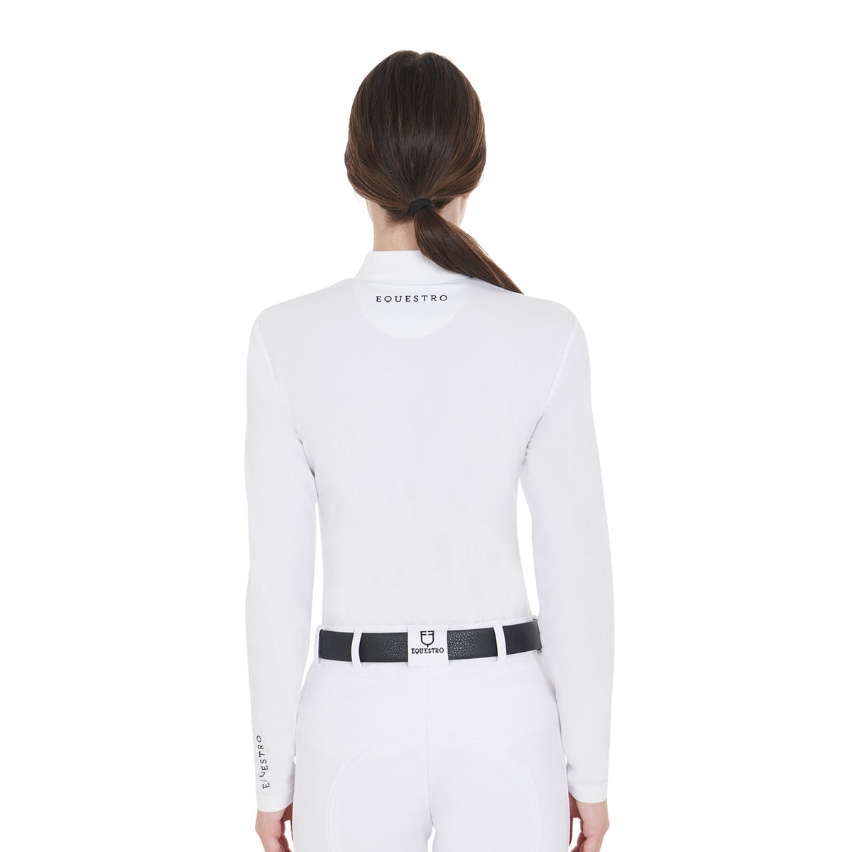 Women's competition polo shirt in technical and mesh fabric