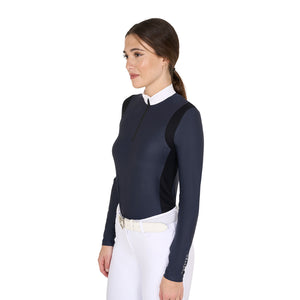 Women's slim fit polo shirt in technical fabric NAVY BLAZER (19-3923) / XL
