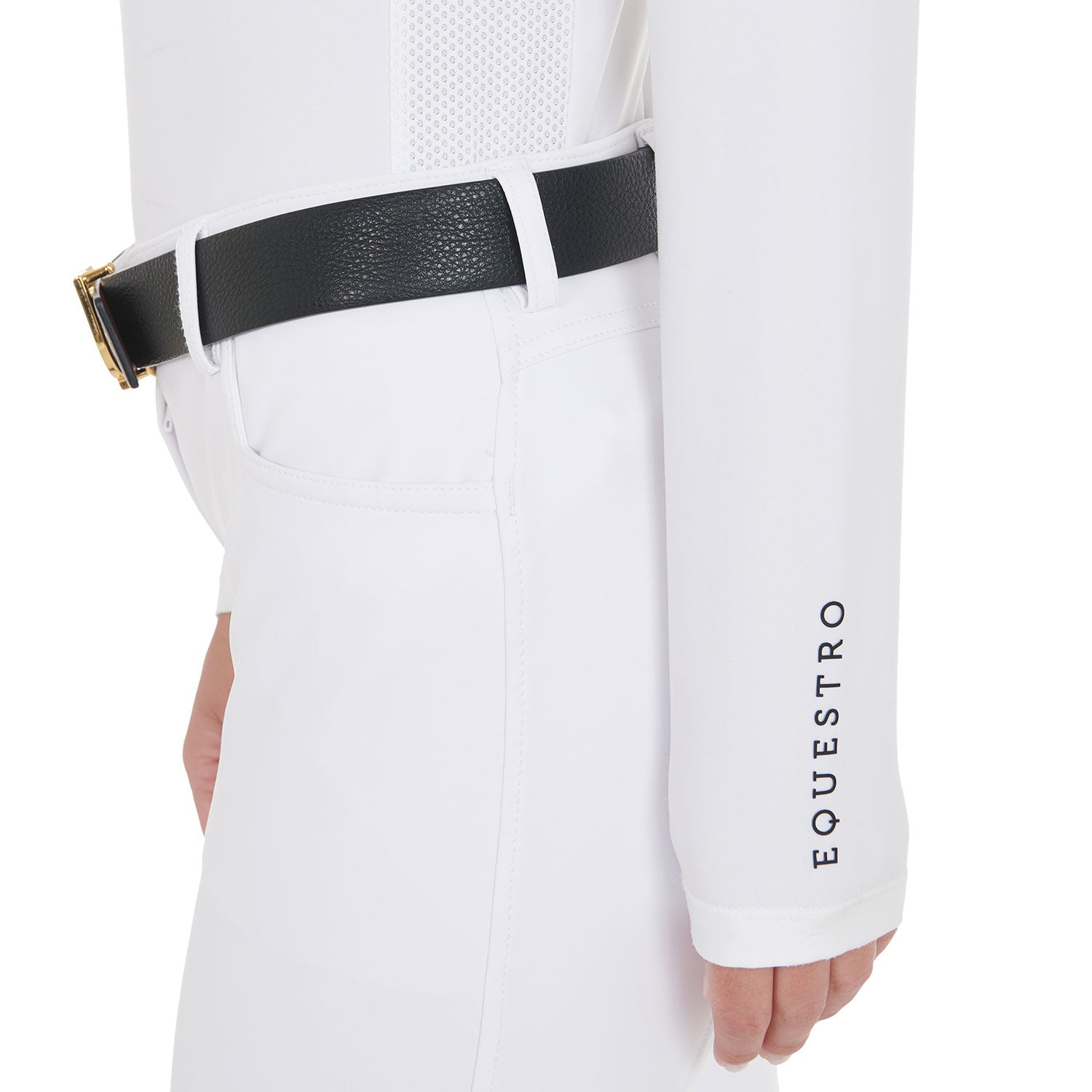 Women's slim fit polo shirt in technical fabric WHITE / XL