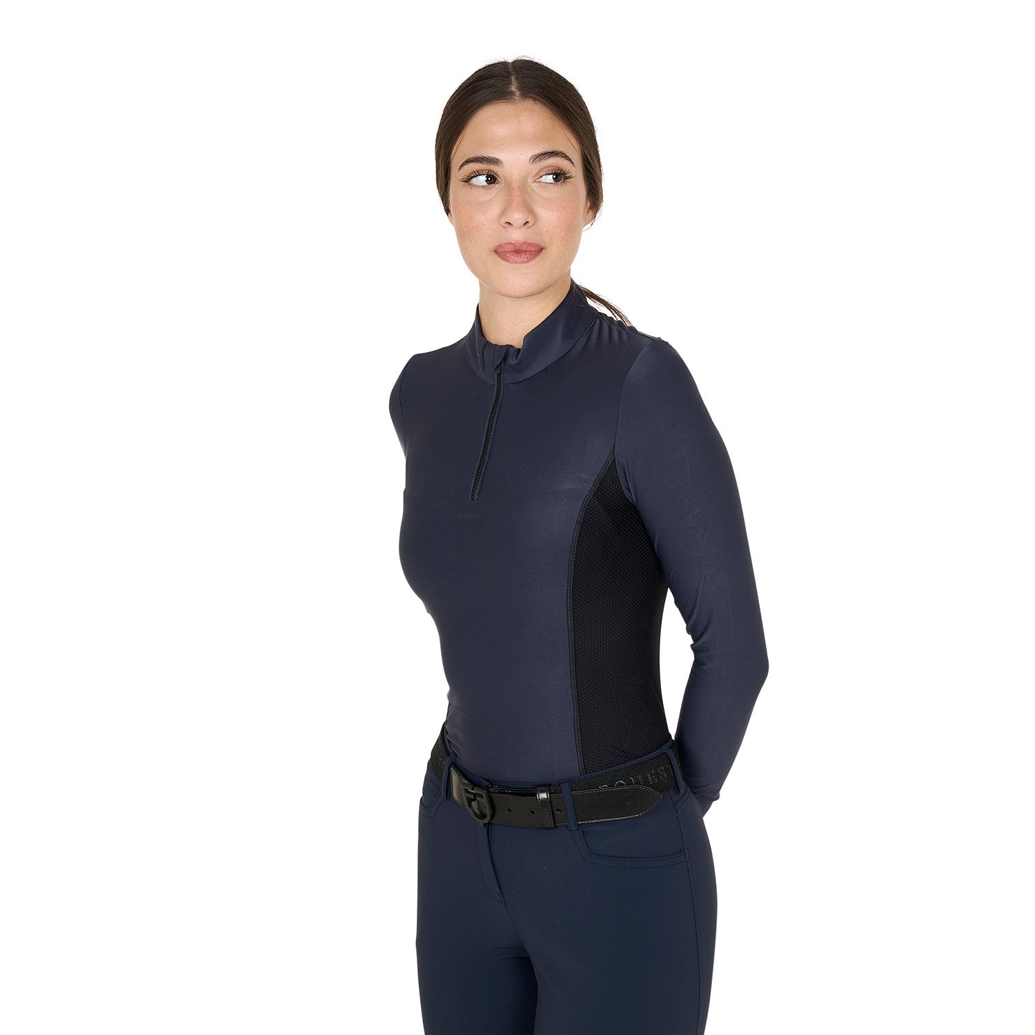 Women's long-sleeved training technical polo shirt