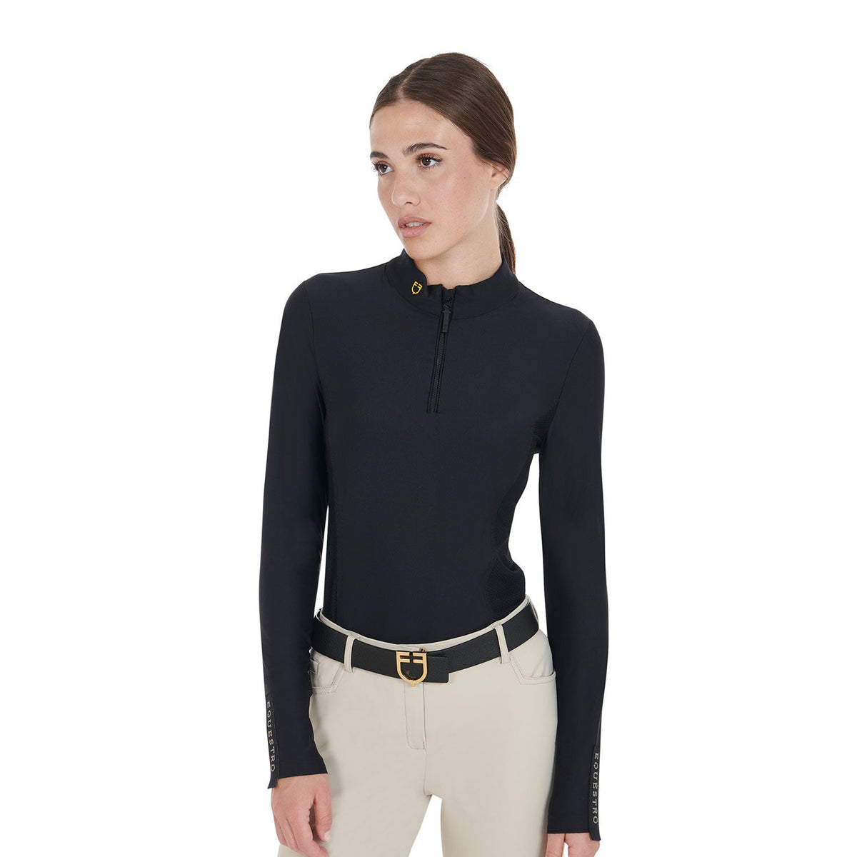 Women's long-sleeved training technical polo shirt