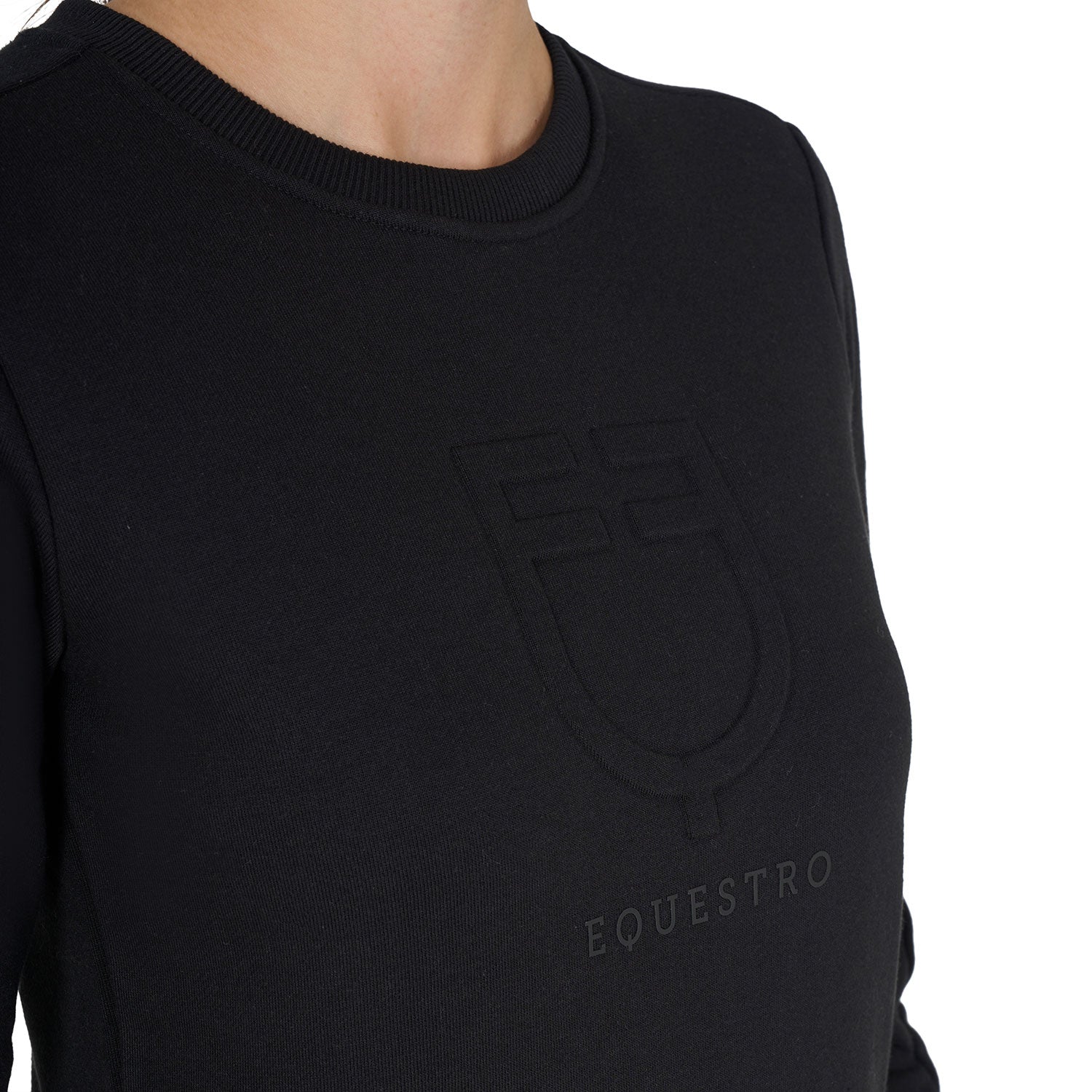 Women'S Crewneck Sweatshirt With Printed Logo black / XXL