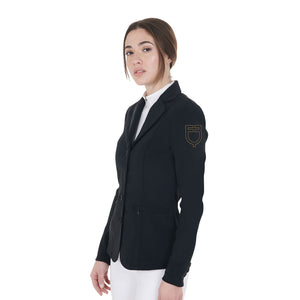 Women's competition jacket with contrasting embroidered logo BLACK / XL
