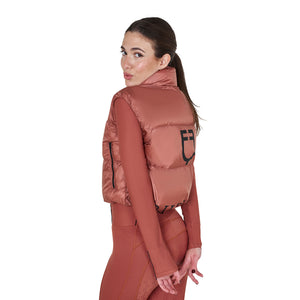 Women's zippered cropped vest REDWOOD (18-1443) / XL