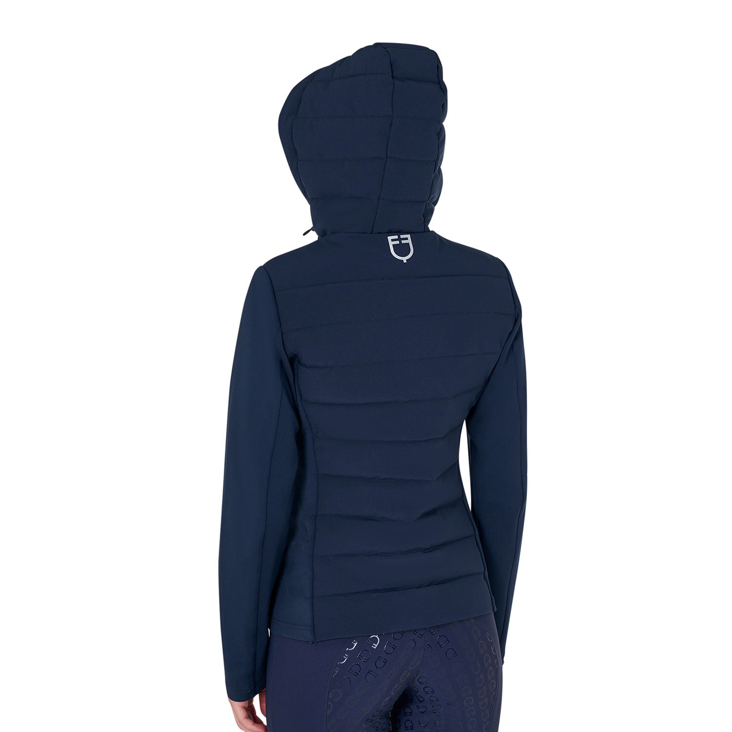 WOMEN'S JERSEY+SCUBA TECHNICAL DOWN JACKET NAVY BLAZER (19-3923) / XS